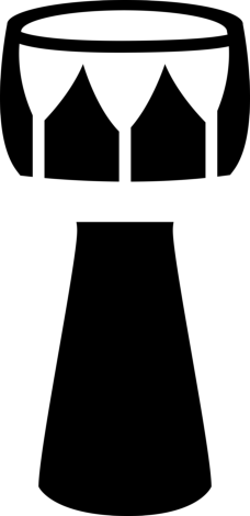 Drum Thin And Tall Percussion Instrument Of African Style Sticker Svg Vector, Free Vectors File